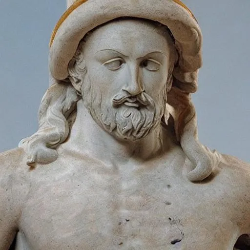 Prompt: Hellenic era hatti statues portait michelangelo