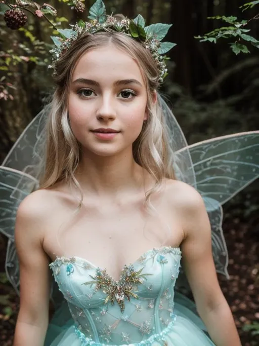 Prompt: A fairy princess in an enchanted forest
