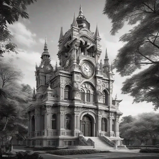 Prompt: Craft a mesmerizing image that captures the essence of an ultra-detailed aesthetic Clock Tower, nestled within a picturesque cityscape. The Clock Tower stands as a majestic symbol of time's passage, its every intricate detail meticulously preserved. Its facade boasts a harmonious blend of ornate architectural styles, adorned with delicate filigree, intricate carvings, and graceful spires that seem to reach for the sky. The clock's face is a masterpiece of precision, with gears, hands, and numerals crafted with exquisite artistry. Surrounding the tower, vibrant gardens and cobblestone paths add to the charm of the scene. As the sun sets, warm light spills from the tower's windows, casting enchanting patterns on the streets below. This image celebrates the intersection of intricate craftsmanship and timeless beauty. Ensure the best resolution of the image and high quality of the details.