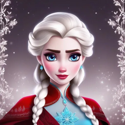 Prompt: elsa with red eyes