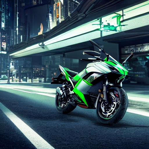 professional photo of a futuristic Kawasaki Ninja nk... | OpenArt