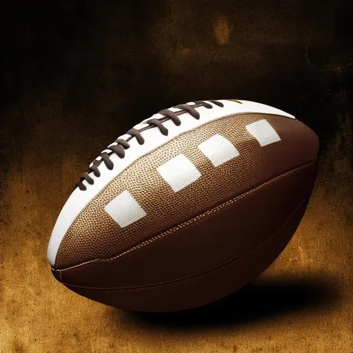 Prompt: American golden football with a black background 