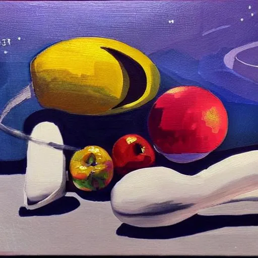 Prompt: still life painting in the style of Star Trek