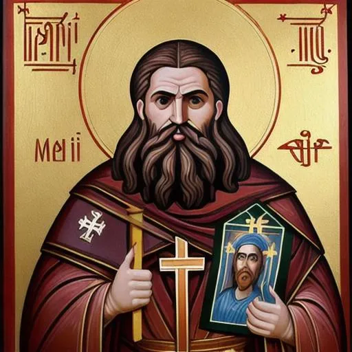 Prompt: Gimli as a Greek Orthodox Icon
