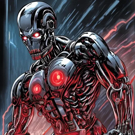 Prompt: ultron as the terminator