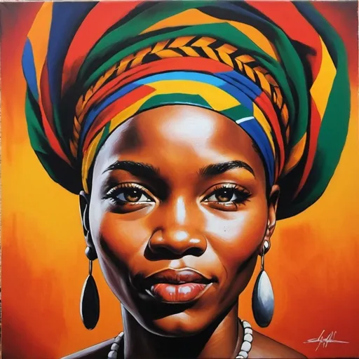 Prompt: South african heritage art painting simplistic vibrant