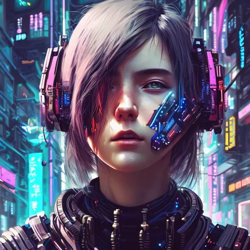 Prompt: illustration art, front, cyberpunk fashion, epic Instagram, artstation, hyperdetailed, unreal engine, ghibli studio style, anime face, complementary colors, 8k, deviantart masterpiece, oil painting, heavy strokes, lovers