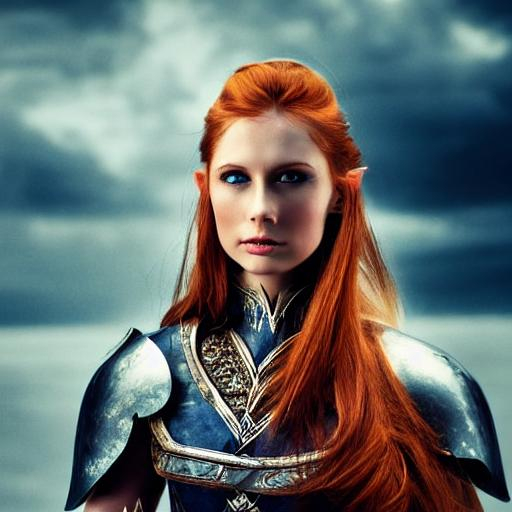 Auburn Haired, Blue Eyed, Beautiful, Elven, Young, e... | OpenArt