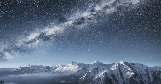 starry sky over mountain range | OpenArt