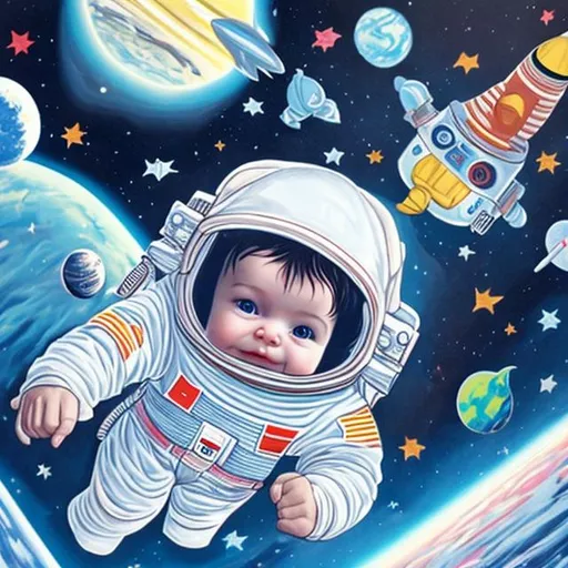 Prompt: a baby in space
