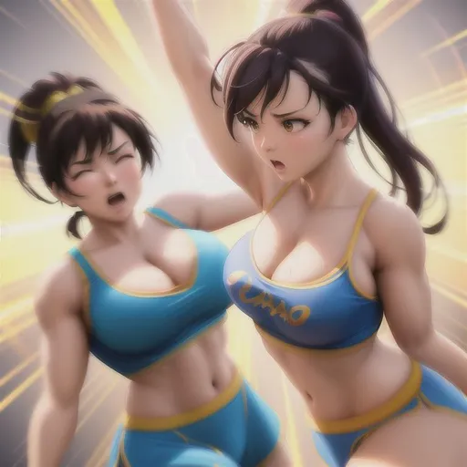 Prompt: Digital style painting, Chun li Zumba, style of Pixar, Fragonard, highly-detailed, cinematic, washed out palette, soft pastel color palette, light trails, sunny day, translucent, iridescent, long hair, arms visible, perfect composition, hyperrealistic, super detailed, 8k, high quality, sharp focus, intricate details, highly detailed, dynamic lighting, detailed and intricate environment, highest quality