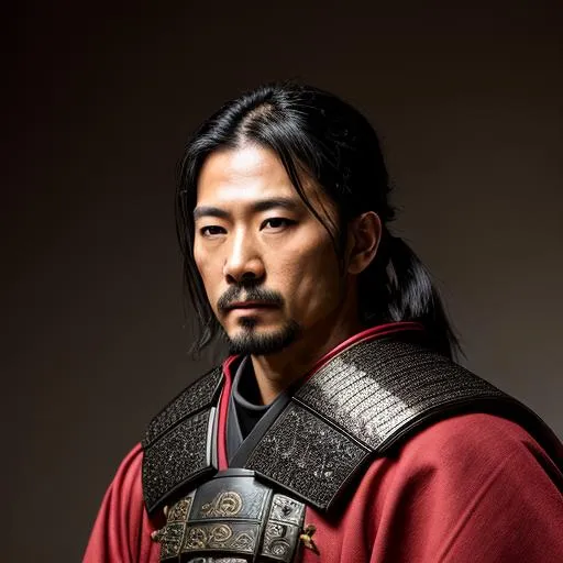Prompt: Young Hiroyuki Sanada wearing a Samurai mask as a Samurai Photorealistic Overdetailed Portrait, Well Detailed face, Red and Black Robes and Armor, Black hair, Detailed Hands, Detailed Twilight Background, Intricately Detailed, Award Winning, Photograph, Film Quality.