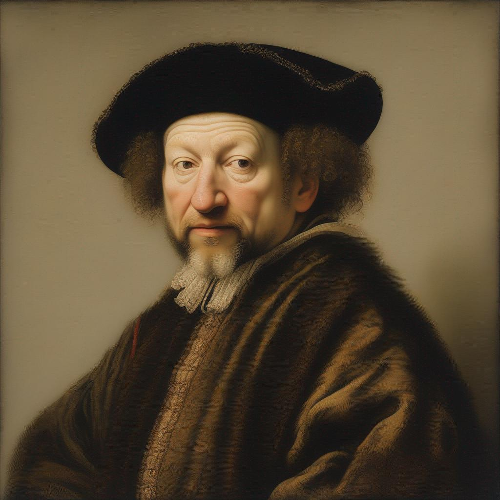 Rembrandt portrayed by Cranach, muted colors, highly... | OpenArt