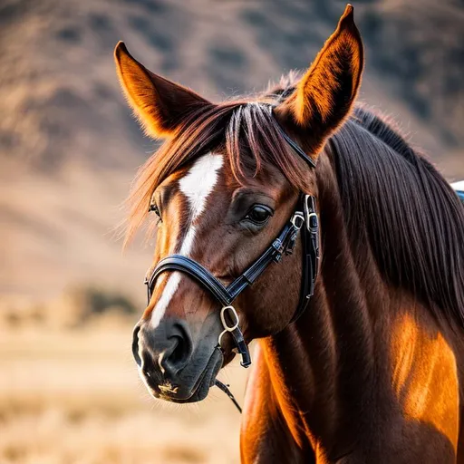 Prompt: portrait of a horse, symetric face