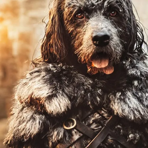 Prompt: dog as jon snow