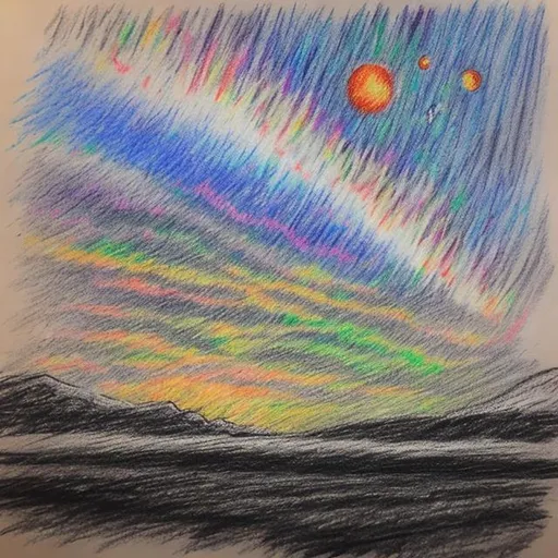 Prompt: the space and time between life and death. crayon sketch
