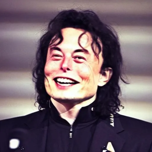 Prompt: 1983 photo of (Elon Musk) cosplaying as Michael Jackson