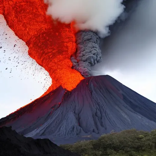 Prompt: Volcano eruption