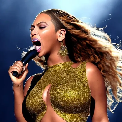 Prompt: Beyoncé breathing fire through her mouth

