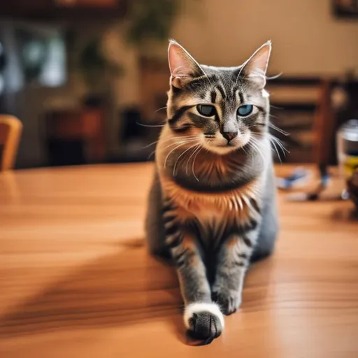Prompt: A cat sitting on the table