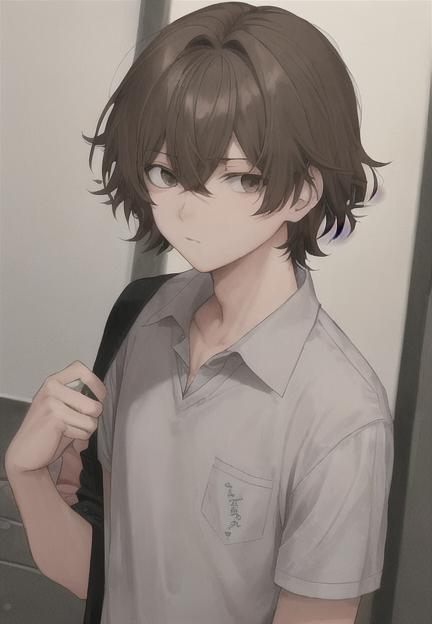 Casual high school boy 17 brown hair | OpenArt