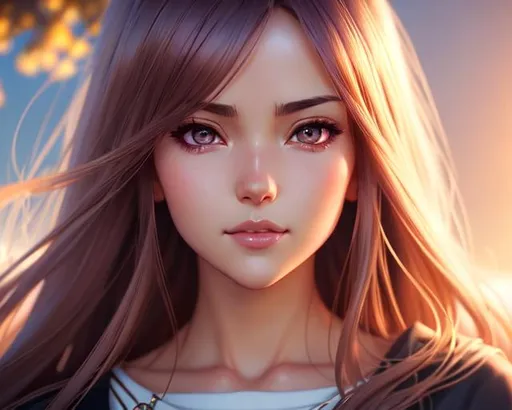 Prompt: Closeup face portrait of a #3238# woman, smooth soft skin, big dreamy eyes, beautiful intricate colored hair, symmetrical, anime wide eyes, soft lighting, detailed face, by makoto shinkai, stanley artgerm lau, wlop, rossdraws, concept art, digital painting, looking into camera