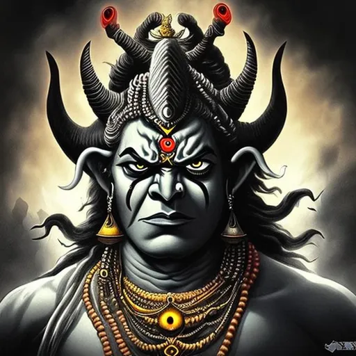 Prompt: lord shiv angry eyes