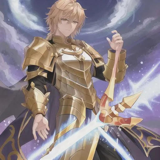 Prompt: holy paladin of a dragon god 1male



