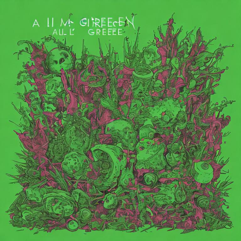 album cover, all green OpenArt