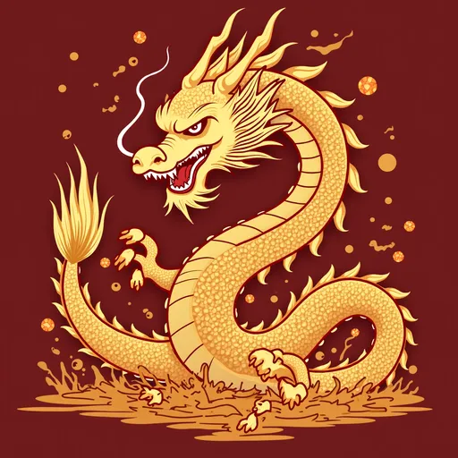 Prompt: Golden dragon