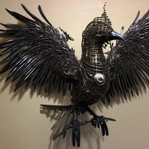 Prompt: Metal bird