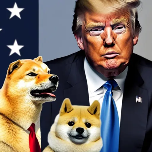Prompt: Donald Trump meeting doge angry 