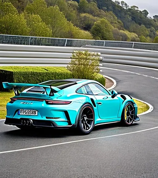 Prompt: Turquoise, Porsche 911 GT3 RS 2022.