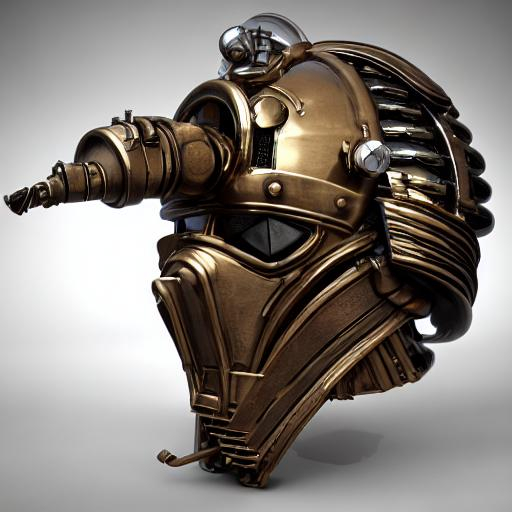 Steampunk mechanical helmet with side ventilation ho... | OpenArt