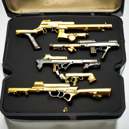 Prompt: gold guns