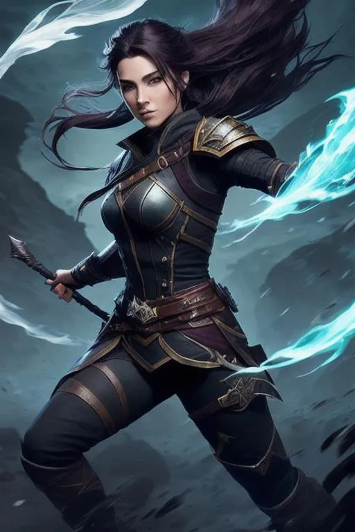 breathtaking cinematic fantasy splash art of a femal... | OpenArt