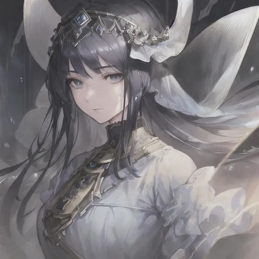 Prompt: masterpiece, illustration, best quality:1.2), 1girl, solo, dark blue hair, dignfied , finely detailed, detailed face, beautiful detailed eyes, beautiful detailed shading, beautifully detailed background, raining, arknights, ch'en, 