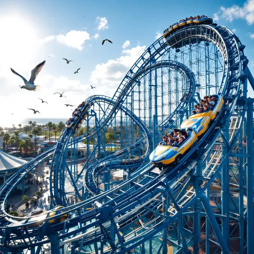 Prompt: sea world roller-coaster 
