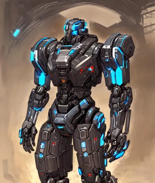 Mech or power suit? This image from the manual is puzzling me lol. The  front guy seems big and its full of details,making him look as big as a mech.  Also his