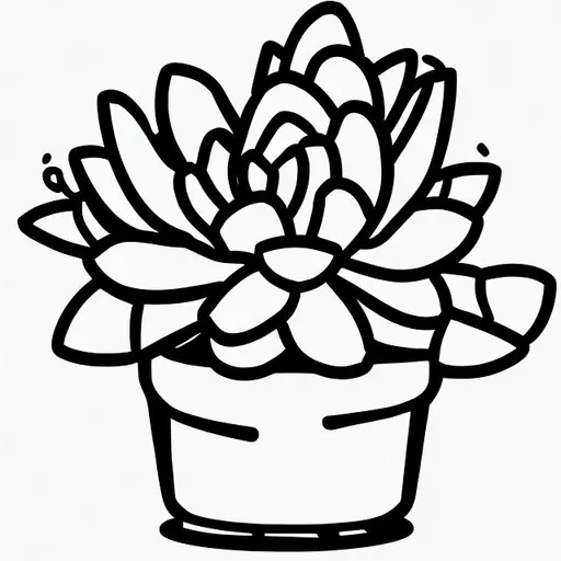 Prompt: an icon of a succulent in no pot line drawing on a white background