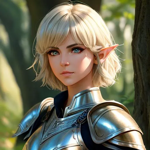 Prompt: cinematic shot, elf, dnd, archer, leather armor, detailed face, detailed eyes, full eyelashes, detailed interior, ultra detailed accessories, short hair, bangs, 

((sunshine, very strong sunlight on face, cinematic lighting, volumetric lighting, beautiful shading, head light, back light, natural light, ray tracing, symmetrical)), (((masterpiece, professional, professional illustration))), Fantasy style,

UDR, HDR, 64k, beautiful, stunning, masterpiece