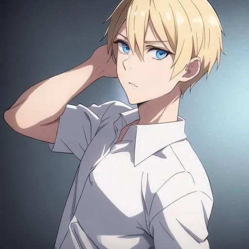anime boy, short hair, anime style, hyperdetailed, h