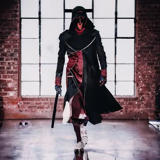 Prompt: Red and black
Plague doctor
