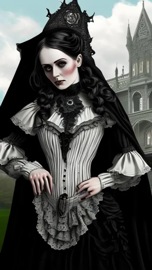 Victorian era, beautiful woman, corset, vampire