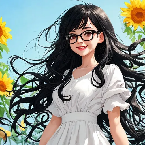 girl in dress cartoon