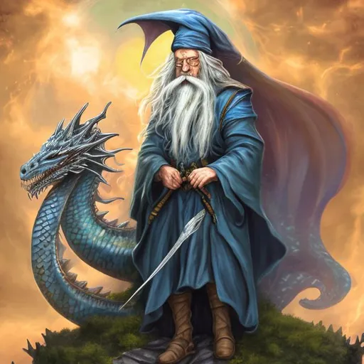 Prompt: A wizard on a dragon
