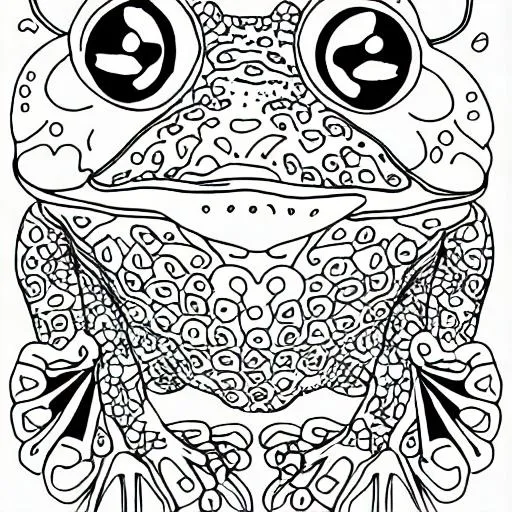 coloring page realistic frog | OpenArt