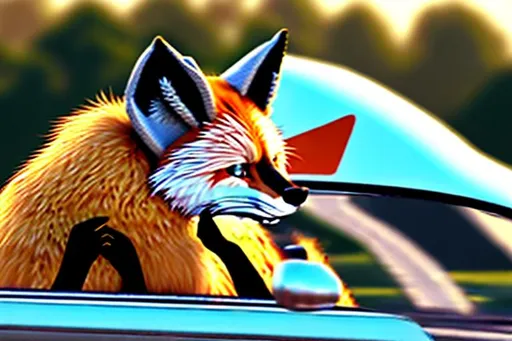 Prompt: FURRY CAR FOX