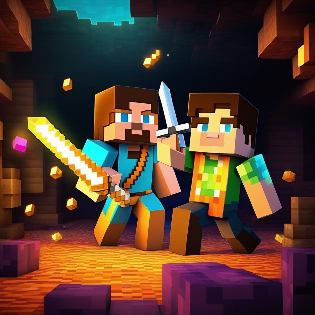 Minecraft Steve and Guy Spelunky in an epic showdown...