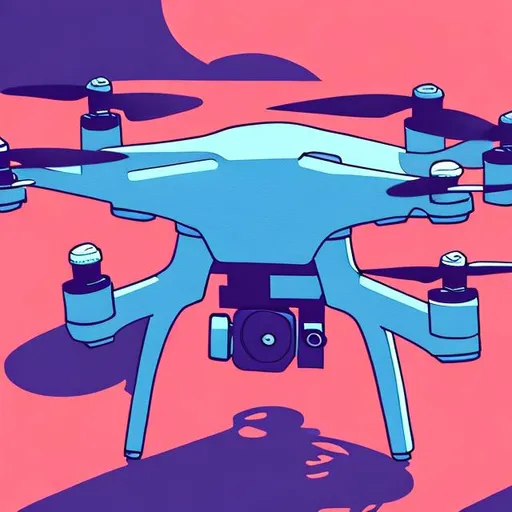 Prompt: elegant drawing of a photography drone flying with a lofi background, vibrant colors

